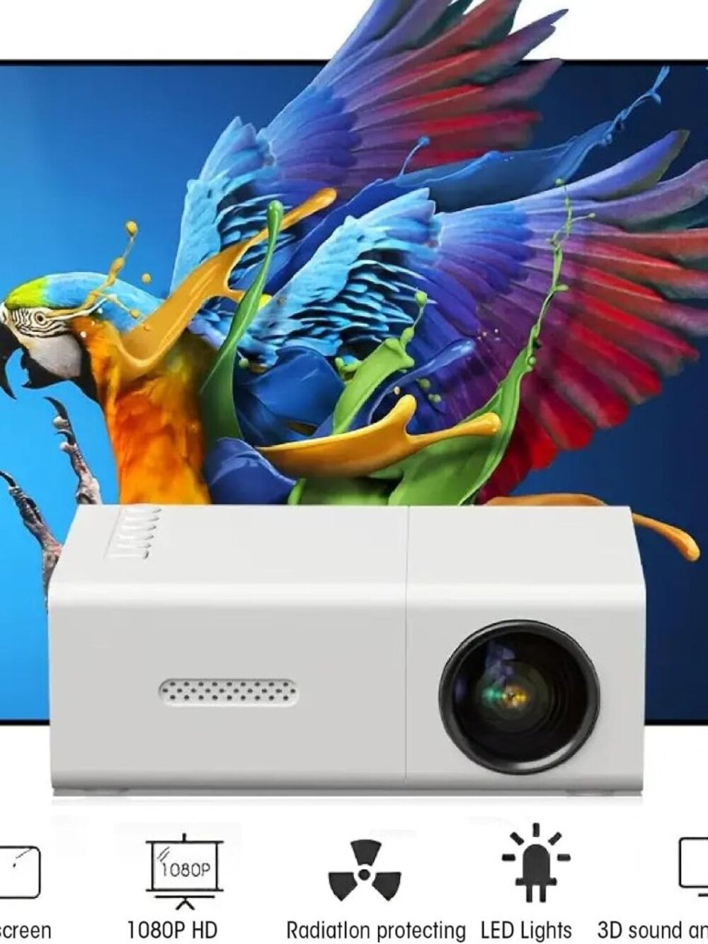 New Portable LED Projector 1080p HD